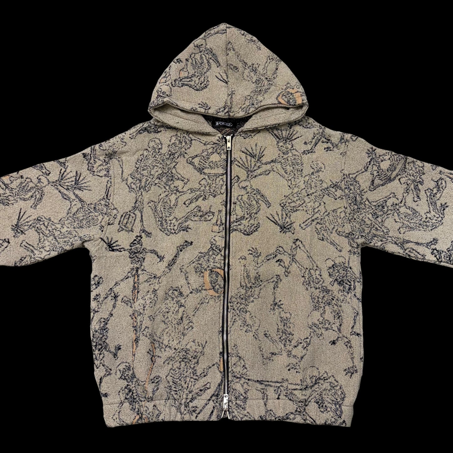 Skeleton zip-up hoodie