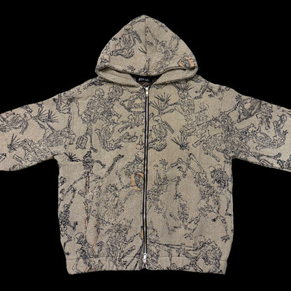 Skeleton zip-up hoodie