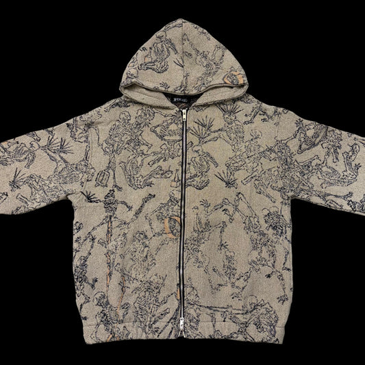 Skeleton zip-up hoodie