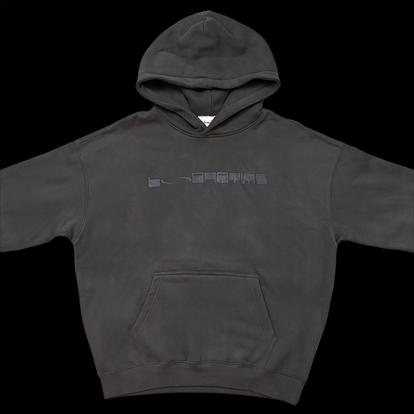 Dark grey too long hoodie