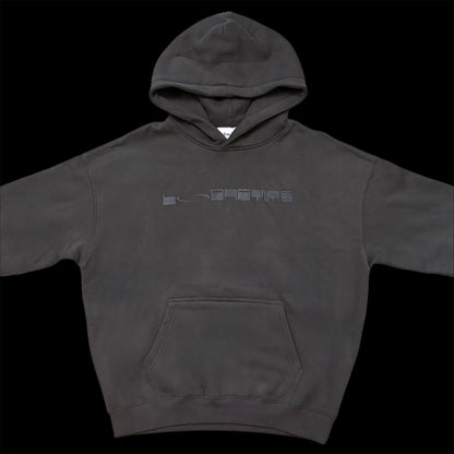 Dark grey too long hoodie
